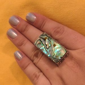 Sterling silver abalone ring